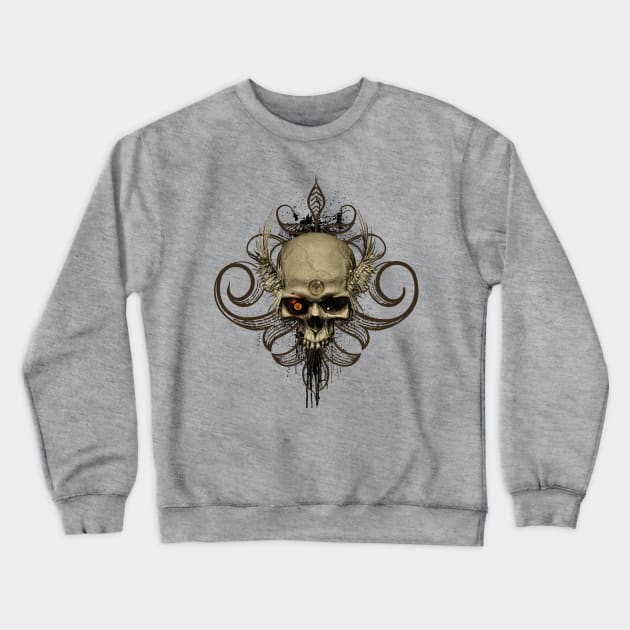 Awesome skull with wings Crewneck Sweatshirt by Nicky2342